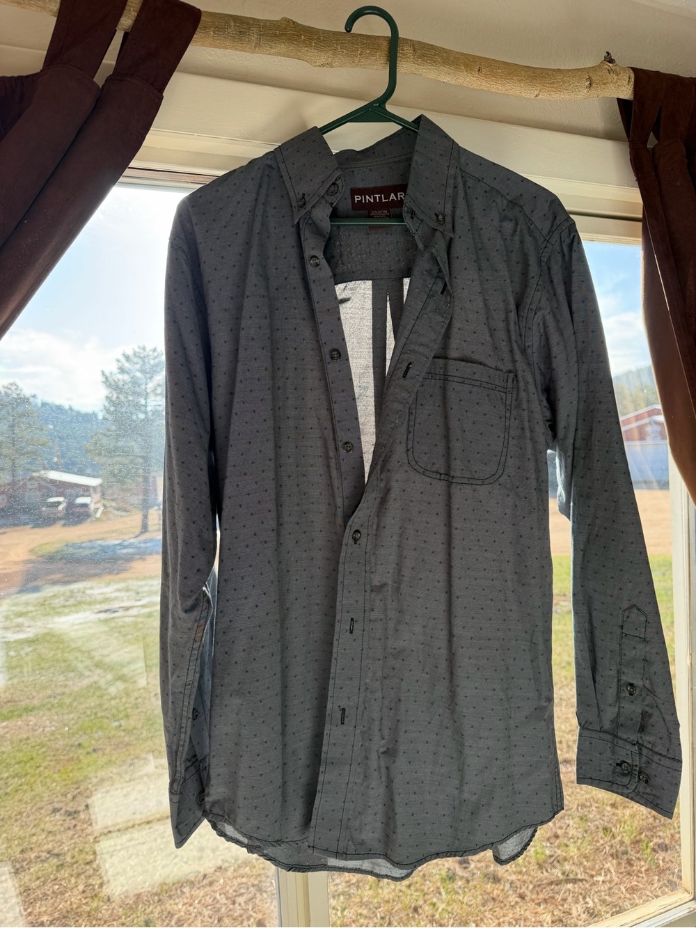 Pintlar Charcoal Dot Button-Up Shirt - Subtle Pattern